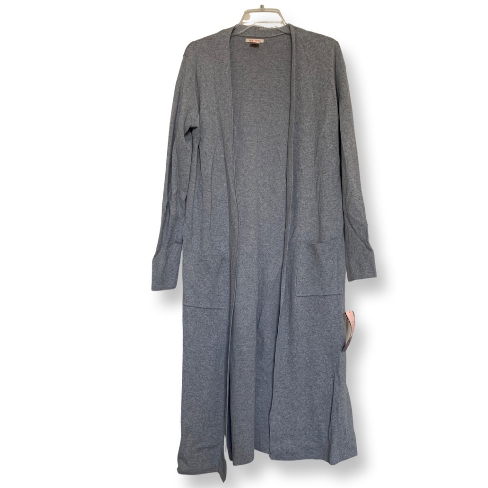 NWT For Thee Long Gray Cardigan M